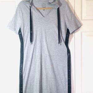 Michael Kors HOODIE TEE DRESS Shiny Tape Logo  Medium